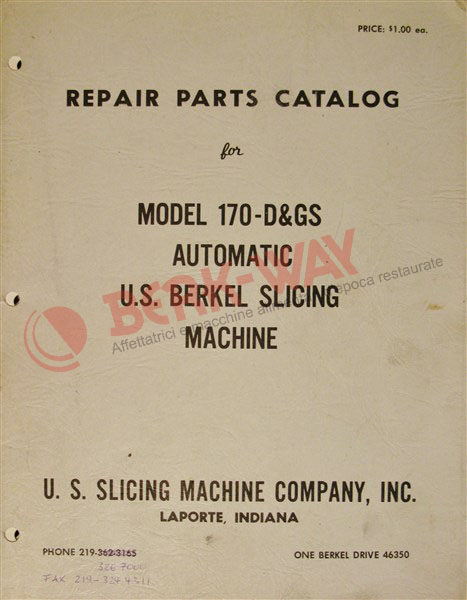 catalogo ricambi Berkel 170