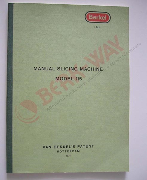 Manuale d'epoca Berkel modello 115